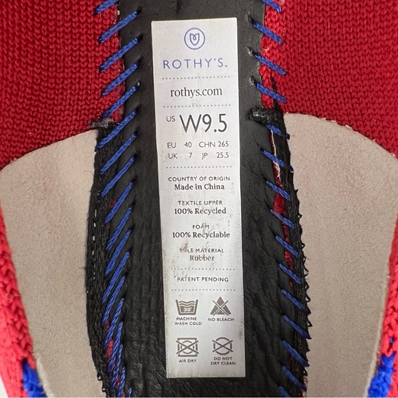 Rothy’s “The Point” Red Slip On Pointed Toe Flats Size 9.5 - Picture 9 of 9